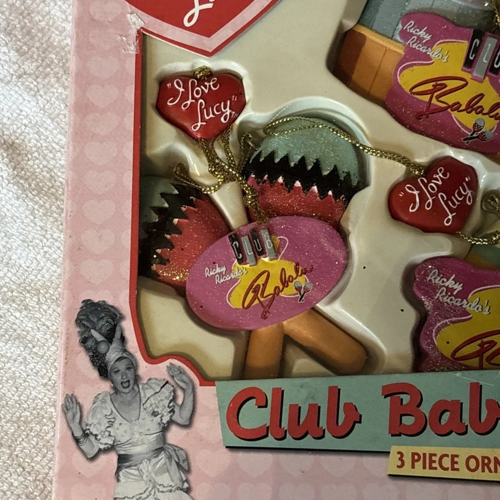 I Love Lucy Kurt Adler Holiday Ornaments Set Of Three In Box Club Babalu HTF